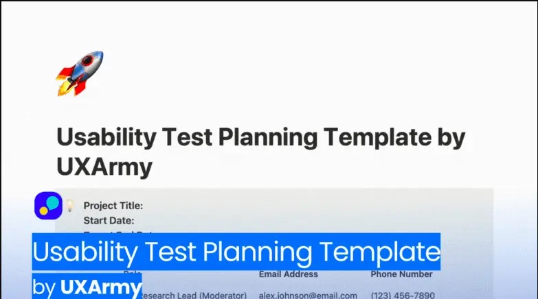 Plan a Usability Test with Notion (Template by UXArmy)