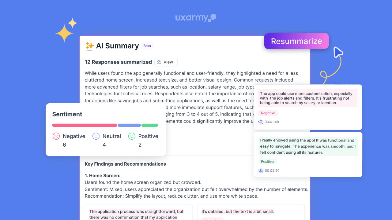 AI Summary for quick UX Insights